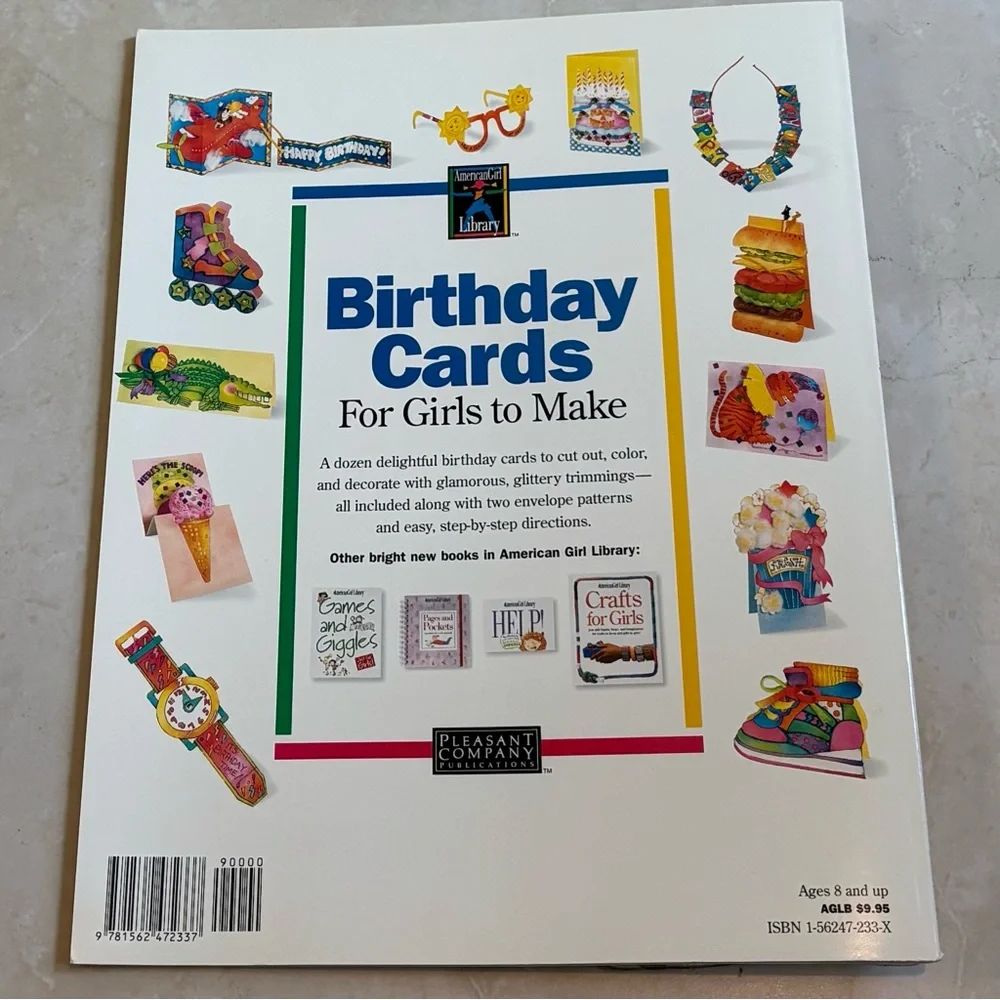 AMERICAN GIRL BIRTHDAY CARDS FOR GIRLS TO MAKE BOOK & DECORATING KIT VTG 1995 - Picture 3 of 6
